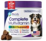 Dog Multivitamin Chewable - 22 in 1 Dog Vitamins and Supplements with Green Lipped Mussel & Omega 3 for Joints, Skin & Coat, Immune System - Senior & Puppy Multivitamin for Dogs - 60 Beef Chews