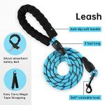 IVY&LANE No Pull Dog Harness for Small Dogs, Dog Vest Harness with Leash, Safety Belt and Storage Strap, Fully Adjustable Harness, 360° Reflective Strip, Soft Handle (Blue, S)