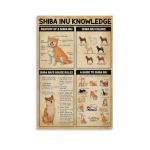 Shiba Inu Knowledge Poster - Vintage Japanese Dog Breed Guide with Anatomy Chart, Shiba Inu Colors & House Rules - Bedroom, Perfect for Room Decor, Or Classroom Wall Art - Ideal Gift for Pet Loversst