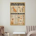 Shiba Inu Knowledge Poster - Vintage Japanese Dog Breed Guide with Anatomy Chart, Shiba Inu Colors & House Rules - Bedroom, Perfect for Room Decor, Or Classroom Wall Art - Ideal Gift for Pet Loversst