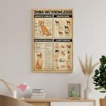 Shiba Inu Knowledge Poster - Vintage Japanese Dog Breed Guide with Anatomy Chart, Shiba Inu Colors & House Rules - Bedroom, Perfect for Room Decor, Or Classroom Wall Art - Ideal Gift for Pet Loversst