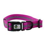 NIMBLE Dog Collar Waterproof Pet Collars Anti-Odor Durable Adjustable PVC & Polyester Soft with Reflective Cloth Stripe Basic Dog Collars S/M/L Sizes (Large (15.35”-24.8”inches), Rose Purple)