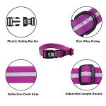 NIMBLE Dog Collar Waterproof Pet Collars Anti-Odor Durable Adjustable PVC & Polyester Soft with Reflective Cloth Stripe Basic Dog Collars S/M/L Sizes (Large (15.35”-24.8”inches), Rose Purple)