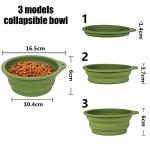 SLSON 2Pack Collapsible Dog Bowl,Integrated Molding Travel Bowl No Plastic Rim Pet Feeding Bowls for Walking Traveling Outdoors,600ML (Navy Blue+Dark Green)