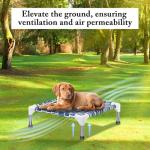 Elevated Dog Bed - Soft Comfortable Fabric, Easy to Clean, Stainless Steel Frame, Raised Design for Air Circulation, Durable Pet Cot for Small Dogs, Breathable & Stable Puppy Bed