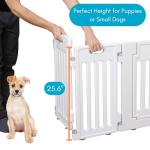 BIRDROCK HOME Dog Playpen w/Door, 16 Panel, 25.6in H | Strong Plastic, Non-Slip Puppy Playpen, Secure Pet Gate | Indoor Outdoor Fence | Configurable Panels | Medium to Large Pets - White