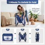 LOOBANI Foldable Dog Playpen with Cover: 1 Min Setup Pet Puppy Playpen Indoor, Sturdy Reinforced Steel/Iron Frame Dog Fence, Portable Whelping Box for Home Dog Cat Rabbit-43.3"x43.3"x27.1"│Patented