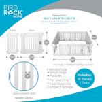 BIRDROCK HOME Dog Playpen w/Door, 16 Panel, 25.6in H | Strong Plastic, Non-Slip Puppy Playpen, Secure Pet Gate | Indoor Outdoor Fence | Configurable Panels | Medium to Large Pets - White