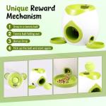 ZLHETWT Dog Ball Launcher Interactive Puppy Ball Thrower Machine with Treat Dispenser Fun Dog Training Toys for Indoor Outdoor(Green,2 Balls)