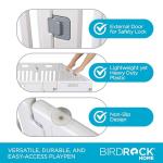 BIRDROCK HOME Dog Playpen w/Door, 16 Panel, 25.6in H | Strong Plastic, Non-Slip Puppy Playpen, Secure Pet Gate | Indoor Outdoor Fence | Configurable Panels | Medium to Large Pets - White
