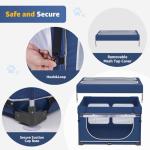 LOOBANI Foldable Dog Playpen with Cover: 1 Min Setup Pet Puppy Playpen Indoor, Sturdy Reinforced Steel/Iron Frame Dog Fence, Portable Whelping Box for Home Dog Cat Rabbit-43.3"x43.3"x27.1"│Patented