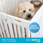 BIRDROCK HOME Dog Playpen w/Door, 16 Panel, 25.6in H | Strong Plastic, Non-Slip Puppy Playpen, Secure Pet Gate | Indoor Outdoor Fence | Configurable Panels | Medium to Large Pets - White