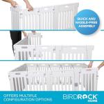 BIRDROCK HOME Dog Playpen w/Door, 16 Panel, 25.6in H | Strong Plastic, Non-Slip Puppy Playpen, Secure Pet Gate | Indoor Outdoor Fence | Configurable Panels | Medium to Large Pets - White