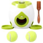 ZLHETWT Dog Ball Launcher Interactive Puppy Ball Thrower Machine with Treat Dispenser Fun Dog Training Toys for Indoor Outdoor(Green,2 Balls)