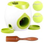 ZLHETWT Dog Ball Launcher Interactive Puppy Ball Thrower Machine with Treat Dispenser Fun Dog Training Toys for Indoor Outdoor(Green,2 Balls)