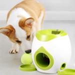 ZLHETWT Dog Ball Launcher Interactive Puppy Ball Thrower Machine with Treat Dispenser Fun Dog Training Toys for Indoor Outdoor(Green,2 Balls)