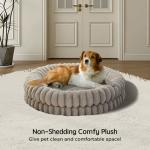 Luxury Donut Dog Bed - 36 Inch Round Oatmeal