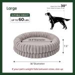Luxury Donut Dog Bed - 36 Inch Round Oatmeal