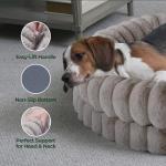 Luxury Donut Dog Bed - 36 Inch Round Oatmeal