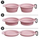 Collapsible Silicone Dog Bowls - Travel Friendly Pink