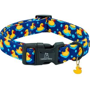 Cute Ducky Pattern Adjustable Dog Collar for Medium Dogs