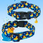 Cute Ducky Pattern Adjustable Dog Collar for Medium Dogs