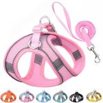 Pink No-Pull Harness and Leash Set for Small Dogs