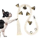 Handwoven Dog Doorbell with 6 Loud Bells