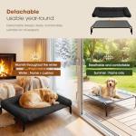Czpalo Elevated Dog Bed with Removable Cushion