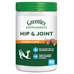 Greenies Hip and Joint Supplements for Dogs, 80 Count