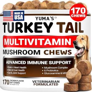 Turkey Tail Mushroom Chews for Dogs - 170 Count