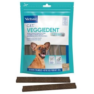 Virbac C.E.T. VEGGIEDENT Tartar Control Chews, Extra Small