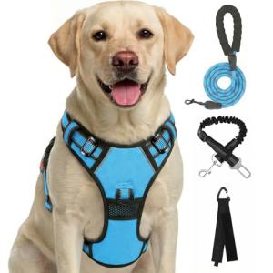 FURRYFECTION No Pull Reflective Dog Harness - Blue