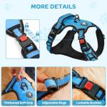 FURRYFECTION No Pull Reflective Dog Harness - Blue