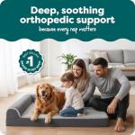 Furhaven Large Orthopedic Dog Bed with Bolsters