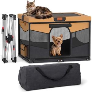 LOOBANI Foldable Playpen for Small Dogs and Cats