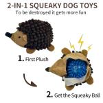 Plush Squeaky Hedgehog Dog Toys - 3 Pack