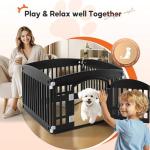 Foldable 4-Panel Dog Playpen with Safety Door