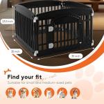 Foldable 4-Panel Dog Playpen with Safety Door