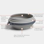 Cleverpup Nomad Collapsible Travel Dog Bowl - Grey
