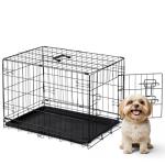 DUMOS 30-Inch Medium Dog Crate with Leak-Proof Tray