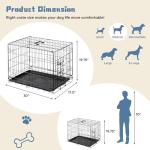DUMOS 30-Inch Medium Dog Crate with Leak-Proof Tray