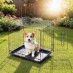 DUMOS 30-Inch Medium Dog Crate with Leak-Proof Tray