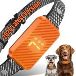 KJKZO Dog Bark Collar for Large Medium Small Dogs, Effective No-Bark Collar, Smart Barking Collar, Rechargeable Bark Collar with 7-Level Sensitivity, 3 B & V Modes, Waterproof, Neon Orange