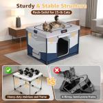 LOOBANI Foldable Dog Playpen for Small Dogs–Sturdy Puppy Playpen Indoor Outdoor with Full-Zip Washable Fabric Enclosure, 690D Waterproof Oxford Fabric, Portable Pet Crate with Carry Bag,32''x24''x22''