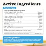 Omega 3 for Dogs – Salmon Oil for Dogs Skin & Coat Health, Fish Oil Supplement for Dog Shedding, Itch & Hot Spot Relief, Allergy Chews with EPA & DHA Fatty Acids for Skin & Joint Support - 180 Ct