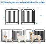 New Thickened Version Dog Playpen, 32 Inch Dog Fences for The Yard, Portable Outdoor Dog Playpen for Large/Medium/Small Dogs, Foldable Metal Dog Dlaypen, with Doors (16 Panels, 32 Inch)
