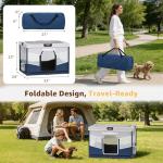 LOOBANI Foldable Dog Playpen for Small Dogs–Sturdy Puppy Playpen Indoor Outdoor with Full-Zip Washable Fabric Enclosure, 690D Waterproof Oxford Fabric, Portable Pet Crate with Carry Bag,32''x24''x22''