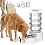 RIZZARI Gravity Dog Water Dispenser: 8L Large Auto-Refill Stainless Steel Pet Water Feeder - No-Spill BPA-Free Design for Large Dogs & Multi-Dog Homes - Everyday Indoor & Outdoor Spaces