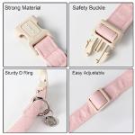 DOGWONG Cotton Hemp Pink Dog Collar Adjustable Soft Natural Fabric Pet Collar Cute Wedding Puppy Necklace for Small Medium Large Dogs